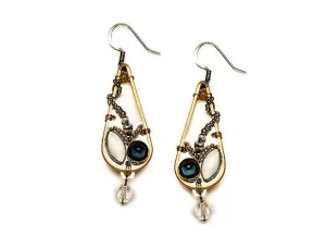 Liztech Intwine White/Blue Earrings