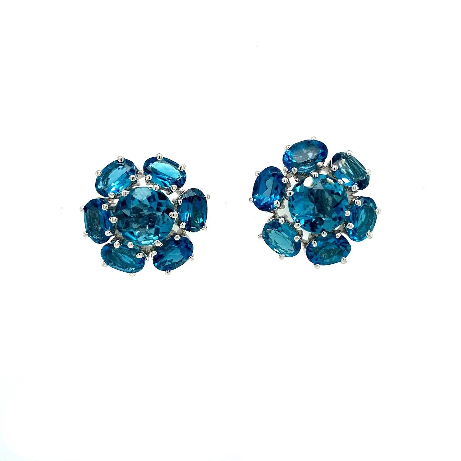 London Blue Topaz Earring in .925 Sterling Silver - KST 50642