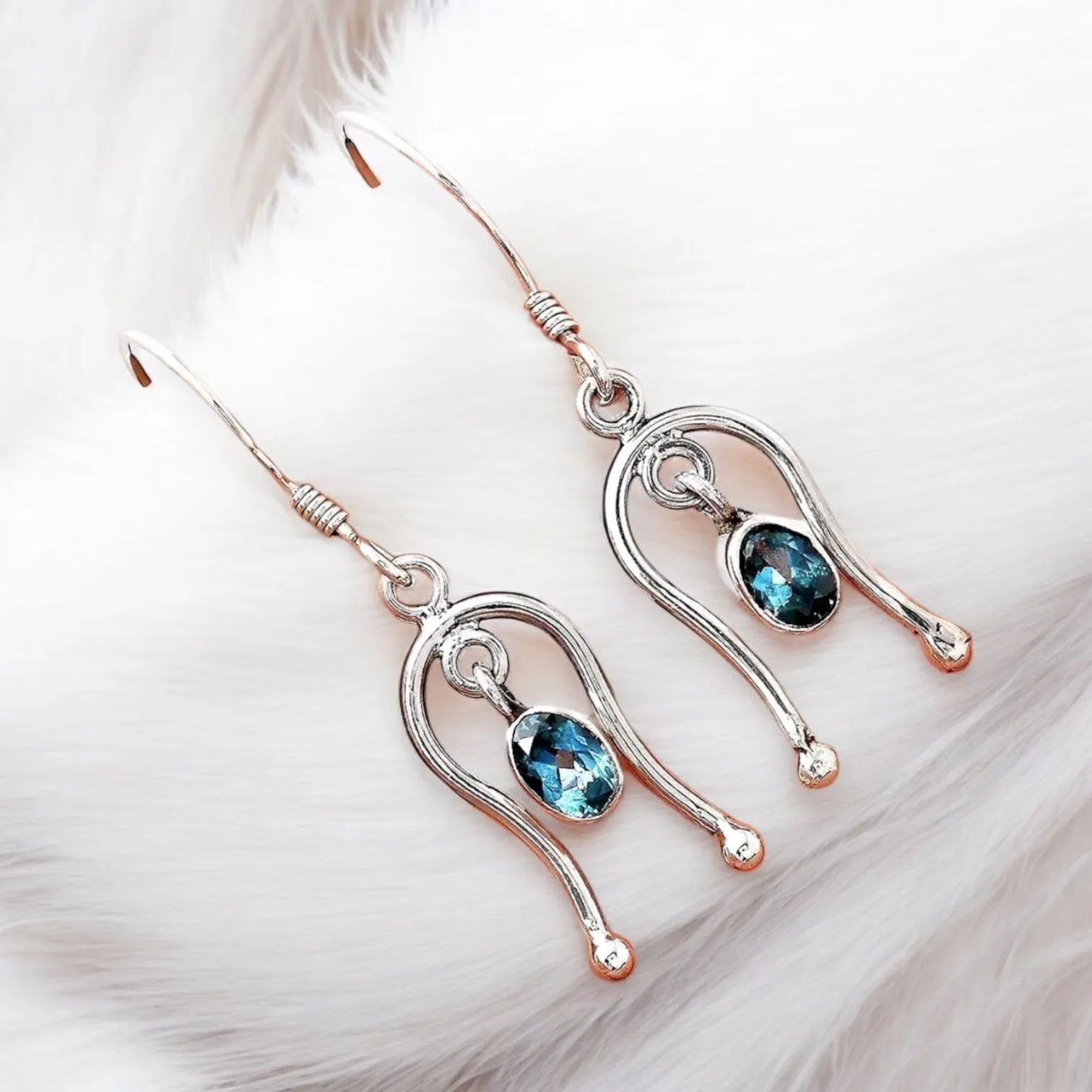 London Topaz Solid 925 Sterling Silver Earrings