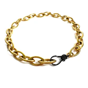 Long Link Black Pave Clasp