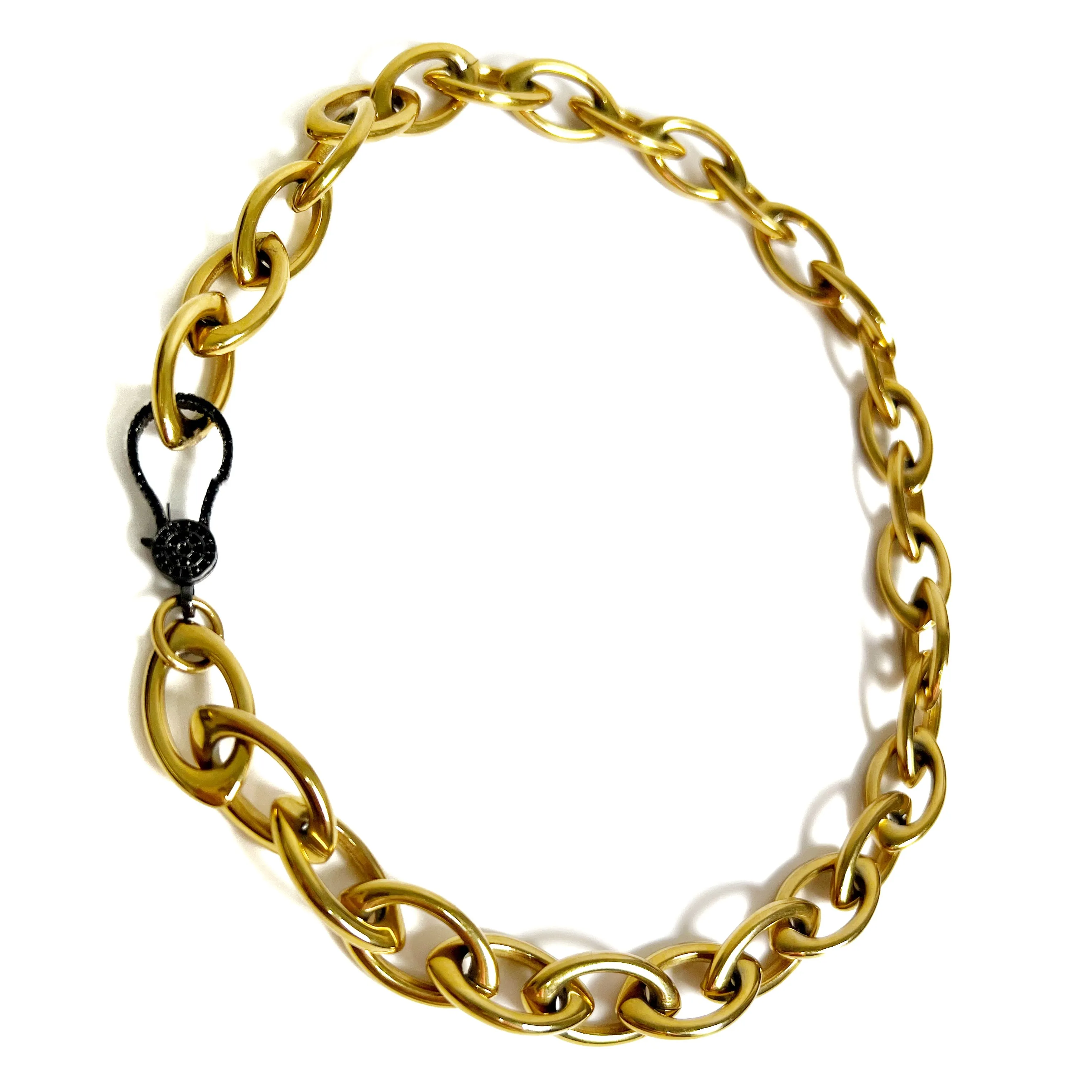 Long Link Black Pave Clasp