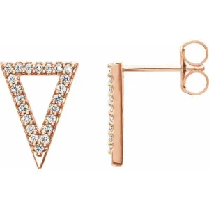 Long Triangle Outline Diamond Earrings