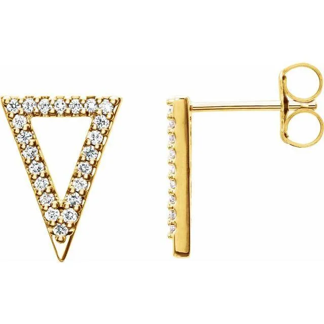 Long Triangle Outline Diamond Earrings