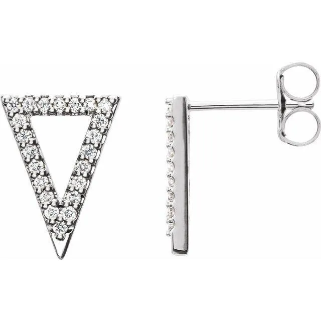 Long Triangle Outline Diamond Earrings