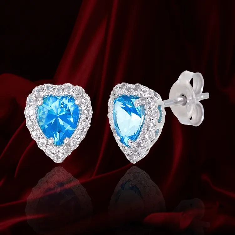 Luscious Passion Topaz Heart Earrings