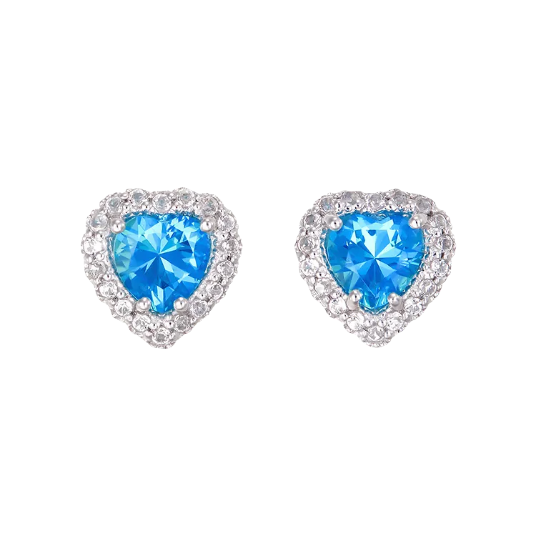 Luscious Passion Topaz Heart Earrings