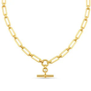 LUXE Linear Link T-Bar Necklace | Gold