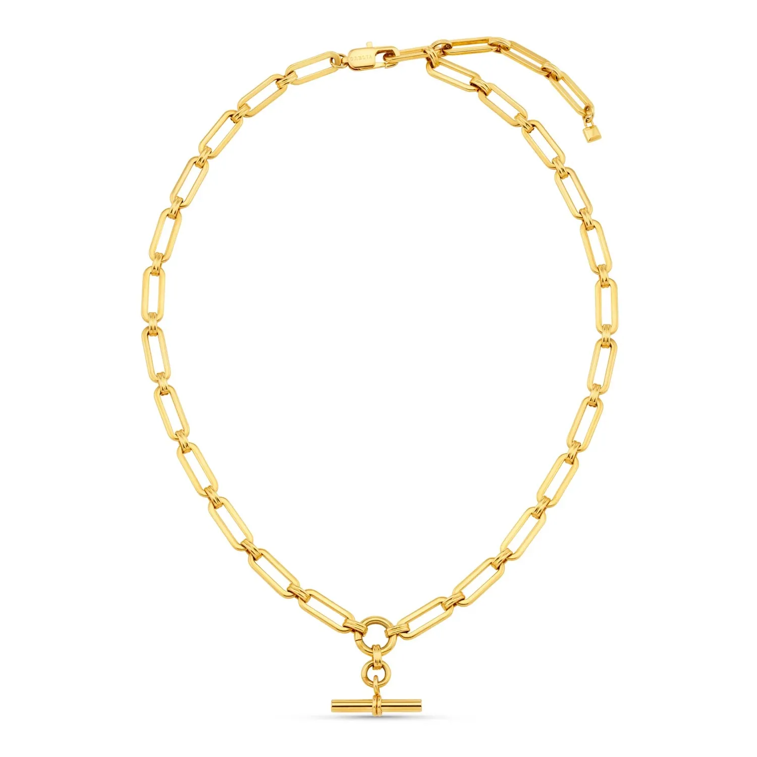 LUXE Linear Link T-Bar Necklace | Gold