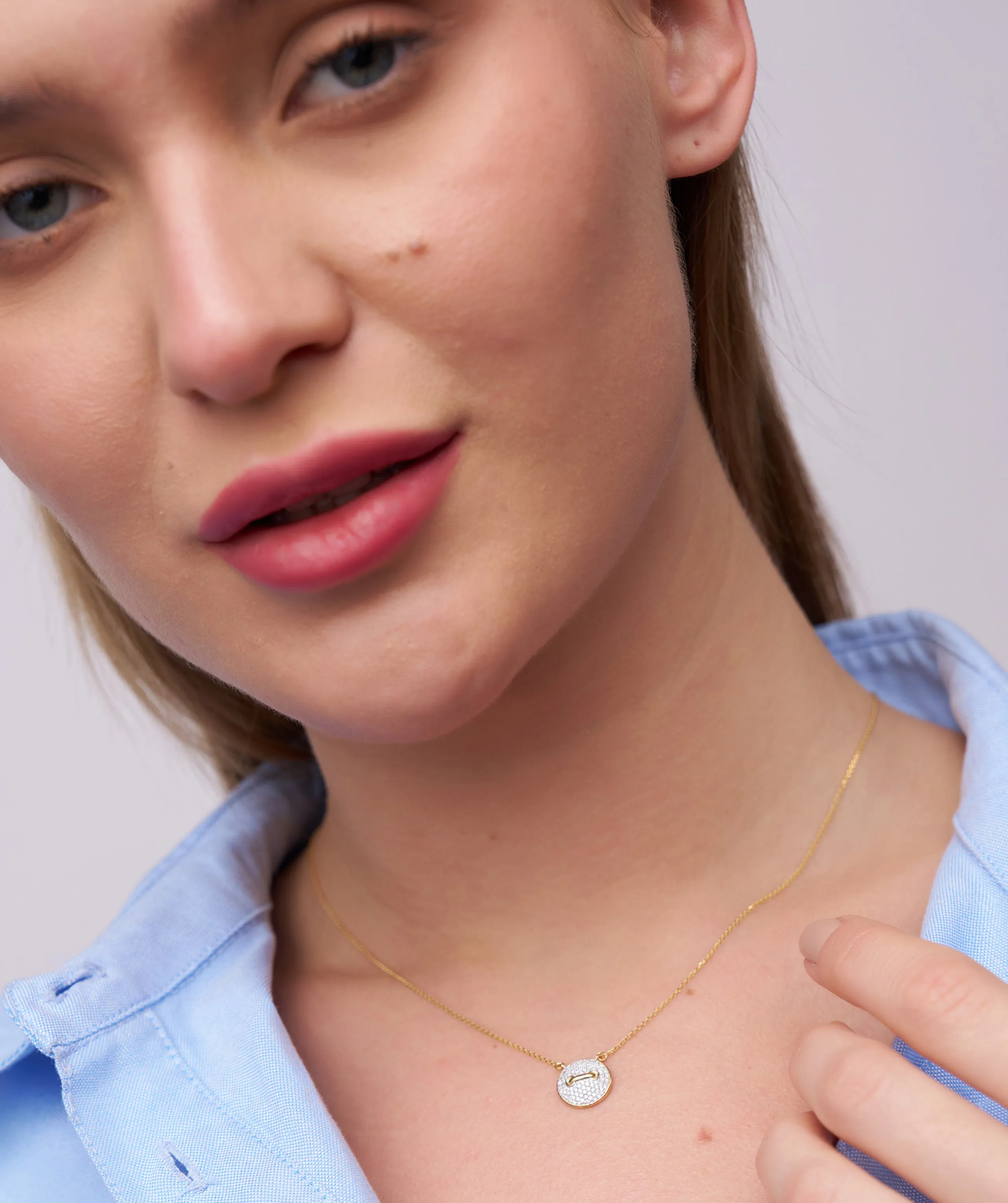 Luxe Pave Diamond Disc Necklace