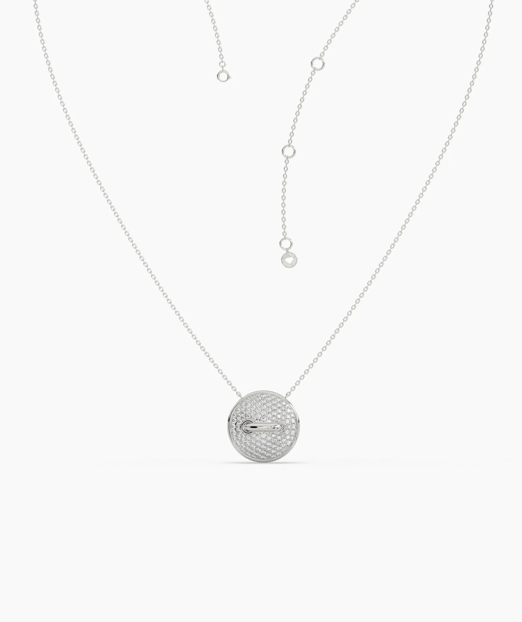 Luxe Pave Diamond Disc Necklace