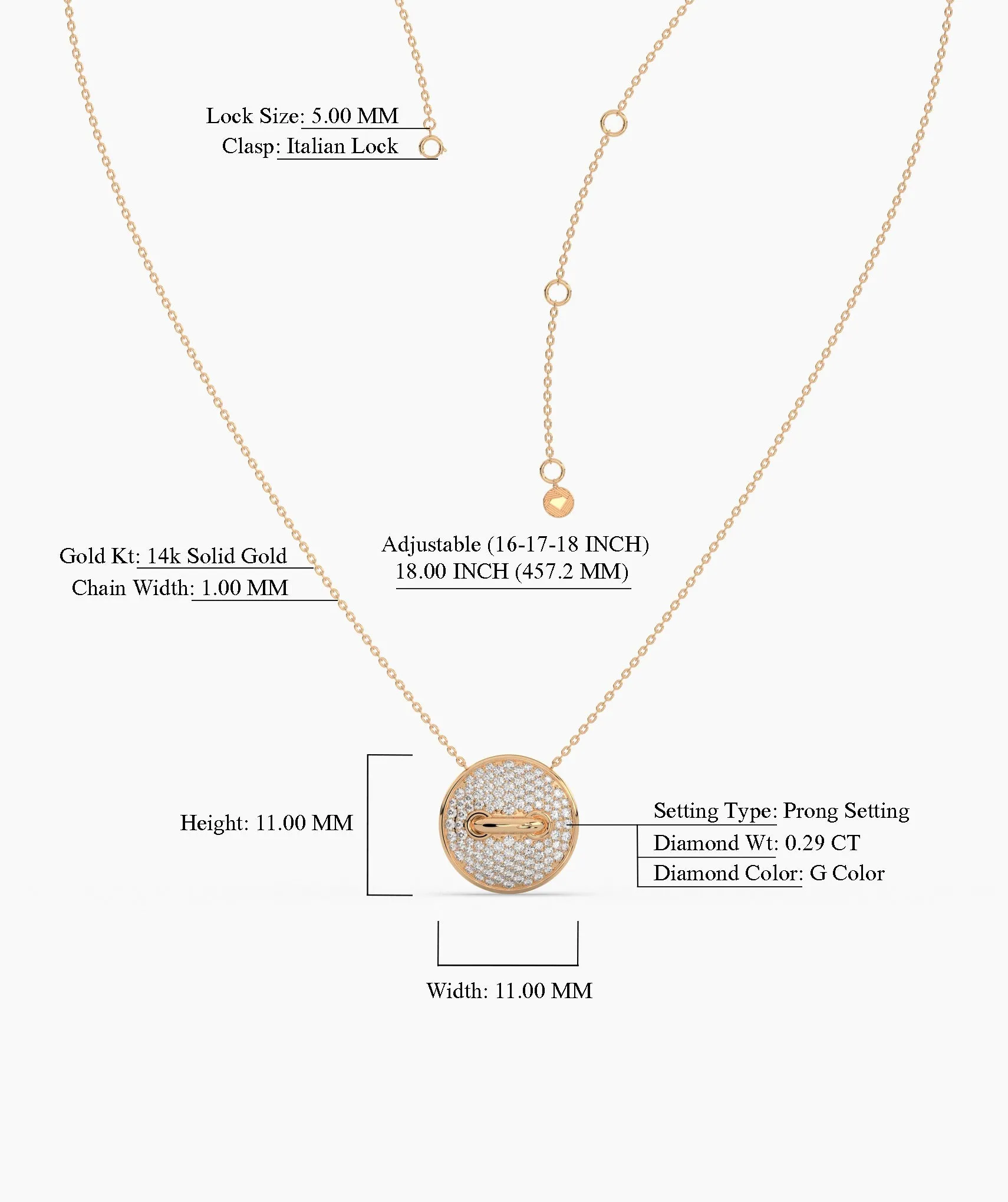 Luxe Pave Diamond Disc Necklace