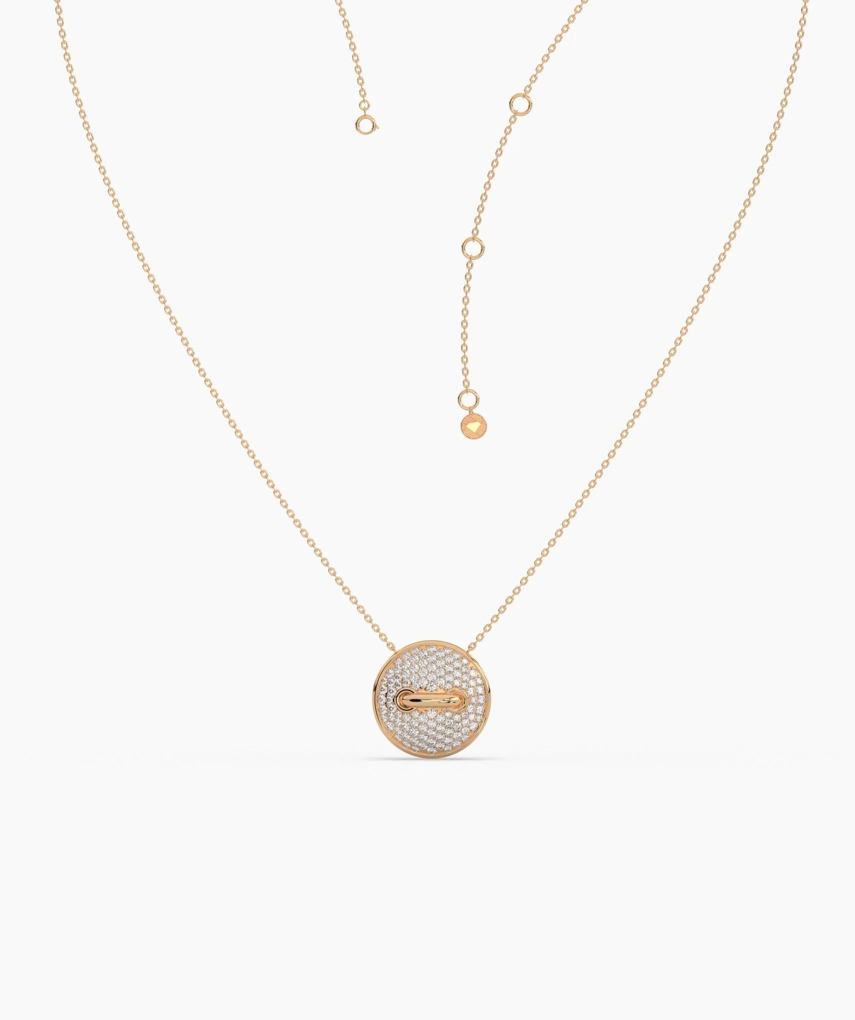 Luxe Pave Diamond Disc Necklace