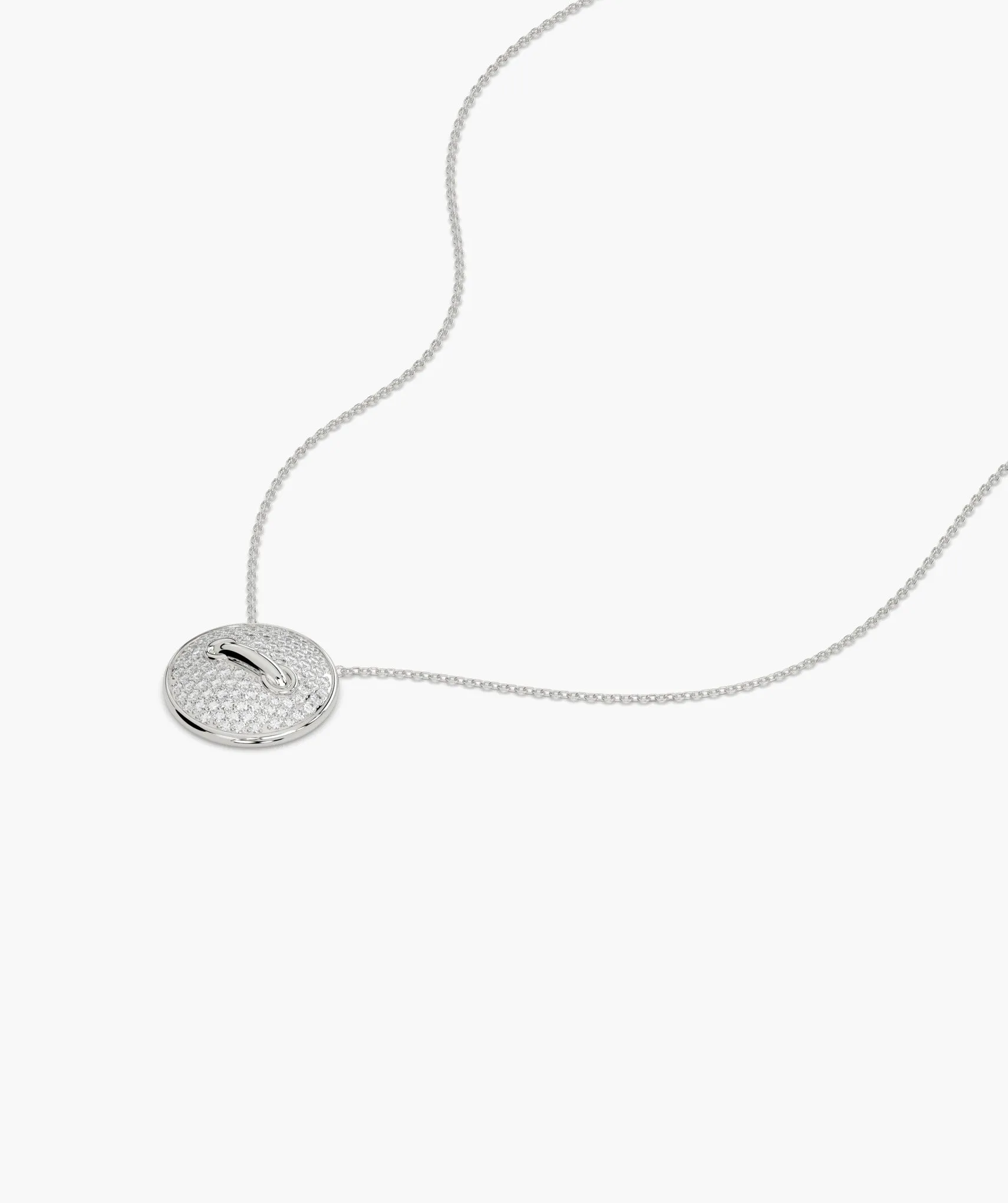 Luxe Pave Diamond Disc Necklace