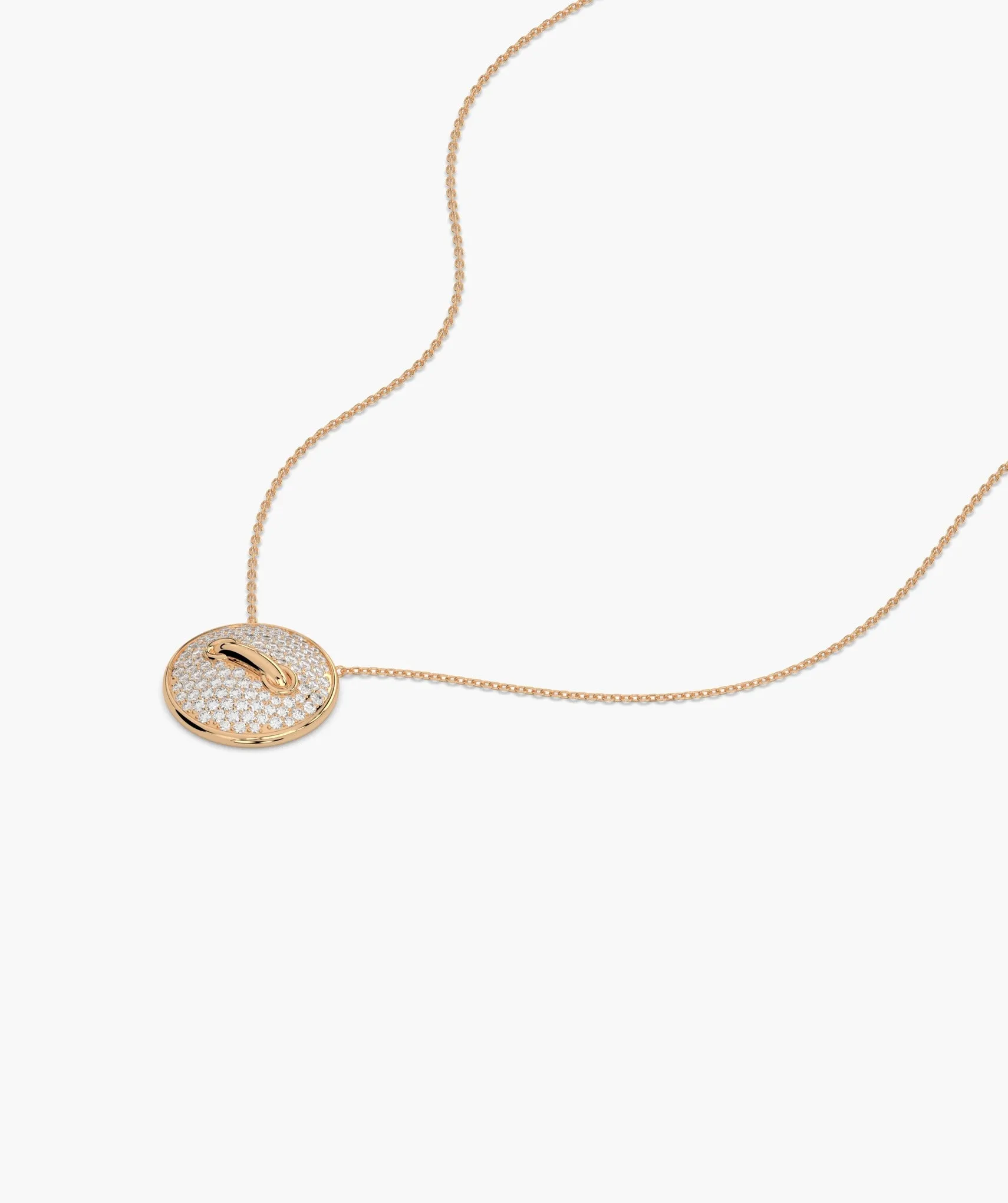 Luxe Pave Diamond Disc Necklace