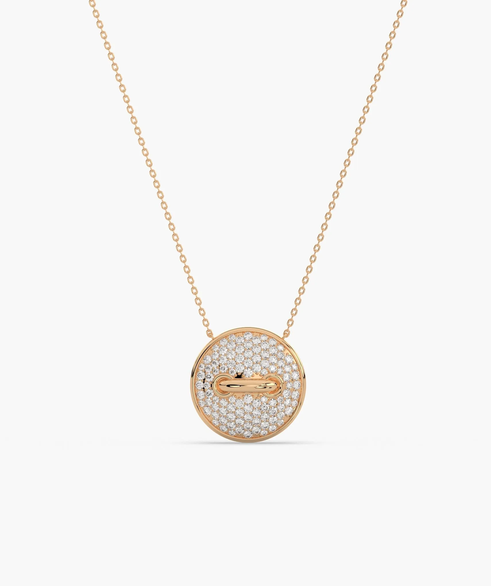 Luxe Pave Diamond Disc Necklace