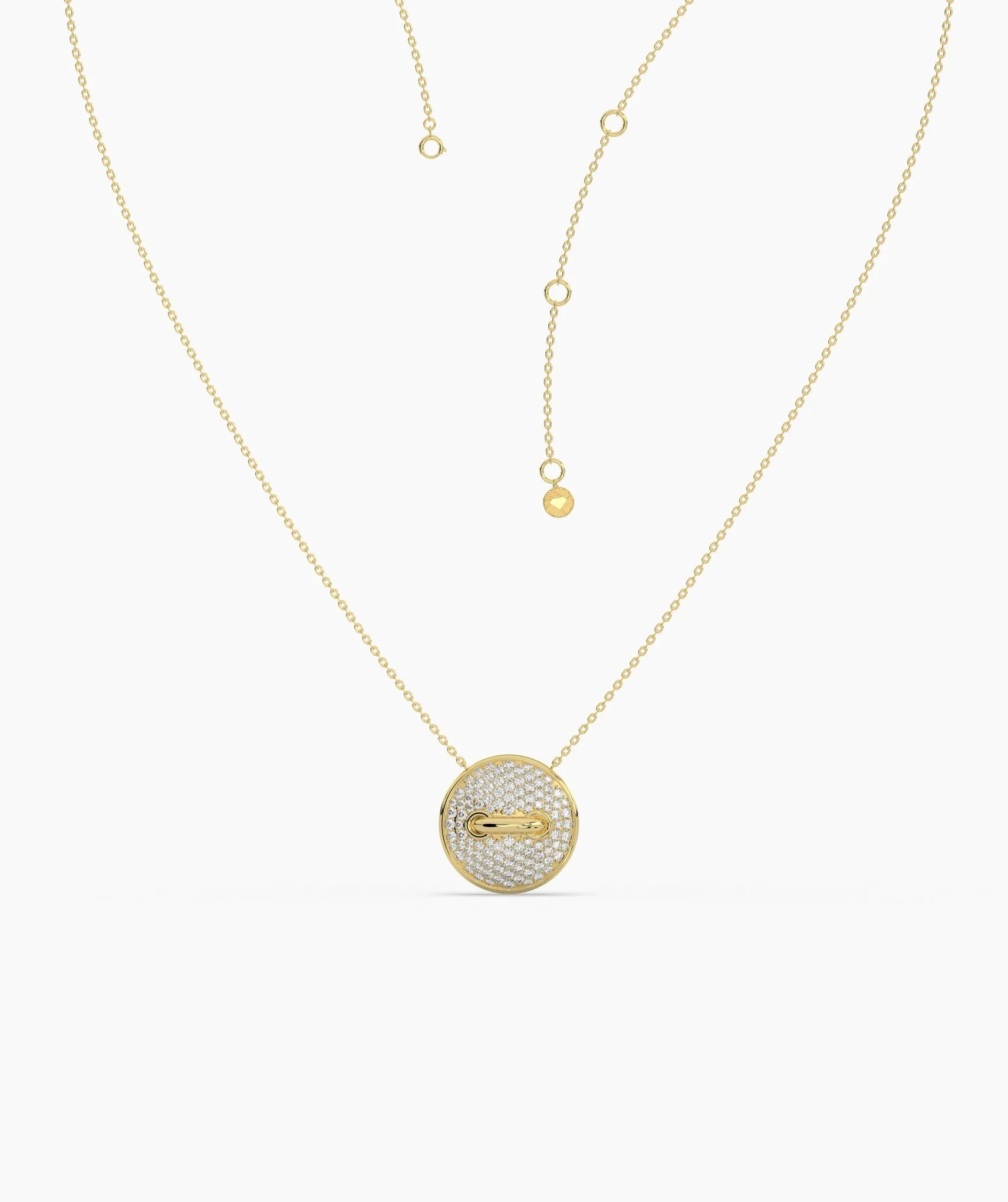 Luxe Pave Diamond Disc Necklace