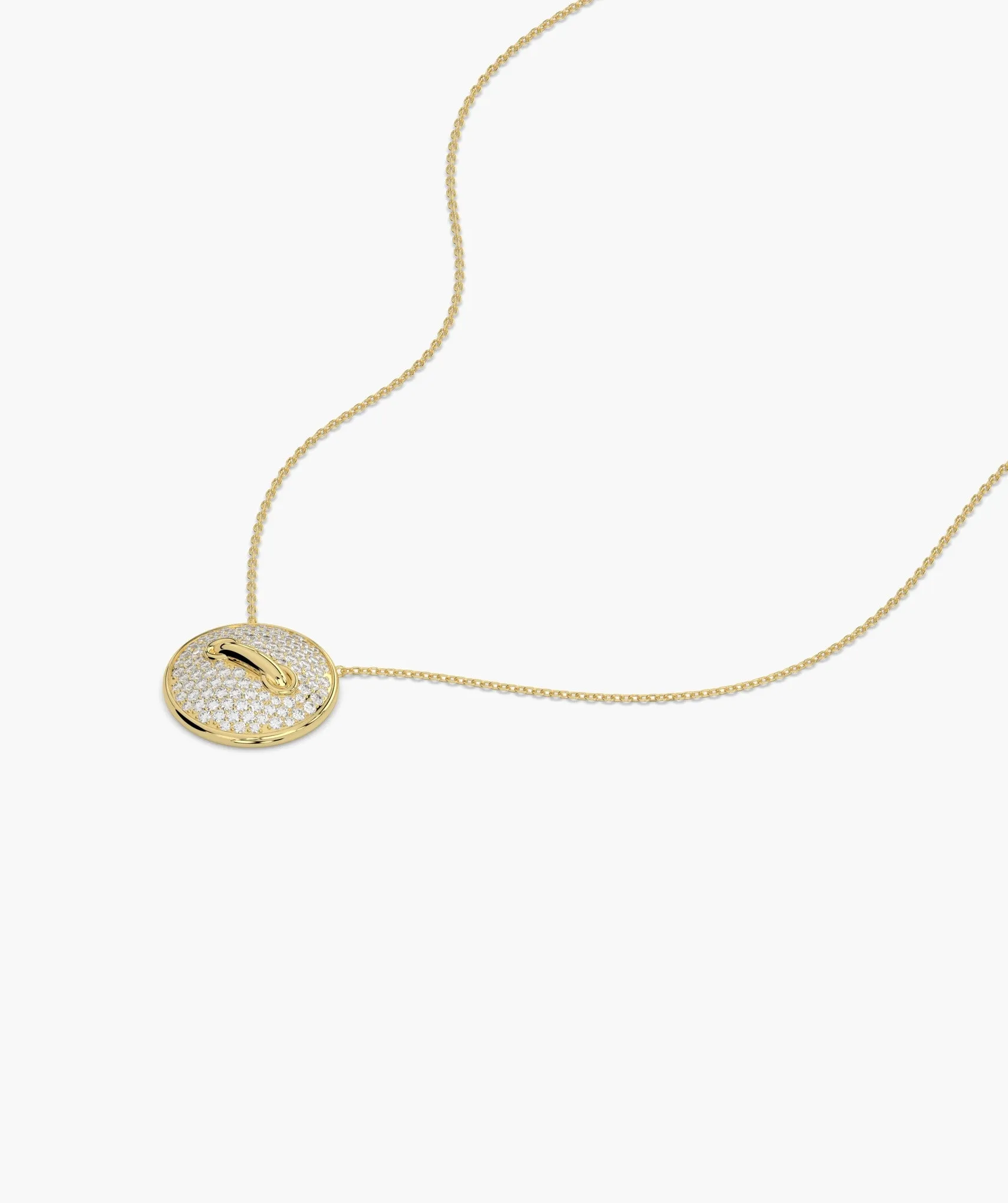 Luxe Pave Diamond Disc Necklace