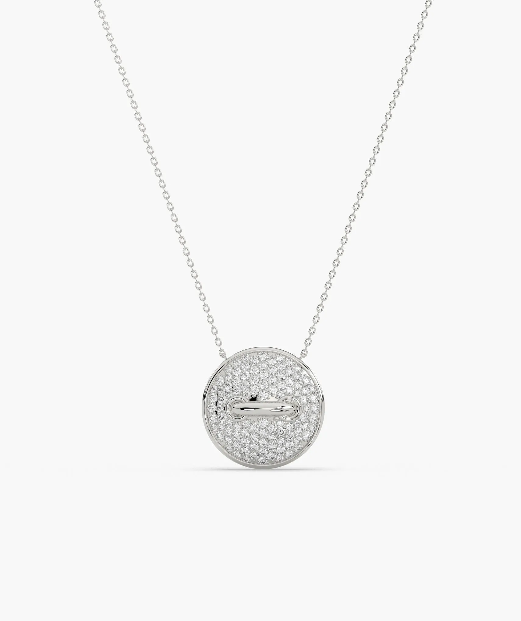 Luxe Pave Diamond Disc Necklace