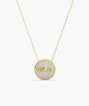 Luxe Pave Diamond Disc Necklace
