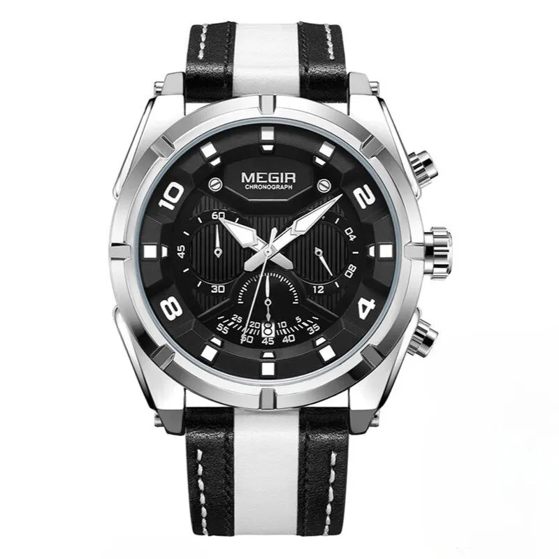 LUXURIOUS LEATHER MILITARY SPORT CHRONOGRAPH WATCH | Elegance Meets Functionality