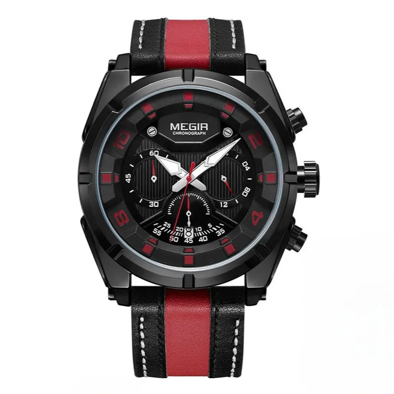 LUXURIOUS LEATHER MILITARY SPORT CHRONOGRAPH WATCH | Elegance Meets Functionality