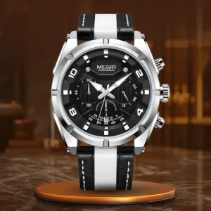 LUXURIOUS LEATHER MILITARY SPORT CHRONOGRAPH WATCH | Elegance Meets Functionality