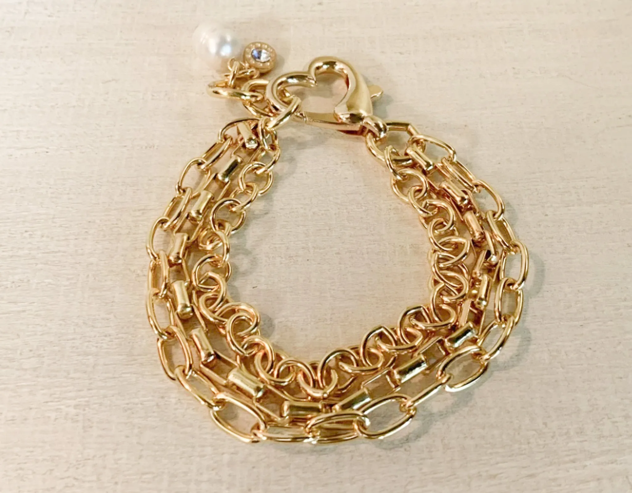 Mac and Me Amour Triple Link Bracelet
