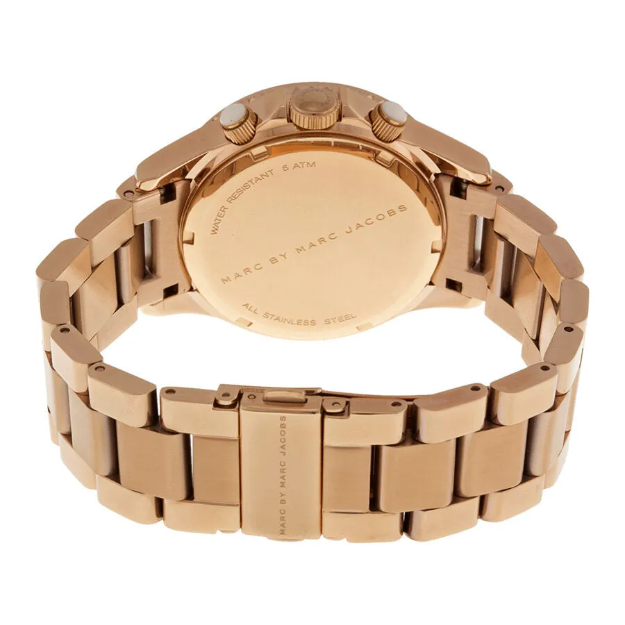 Marc by Marc Jacobs Rock Champagne Dial Chronograph Rose Gold Tone Stainless Steel Unisex Watch MBM3156