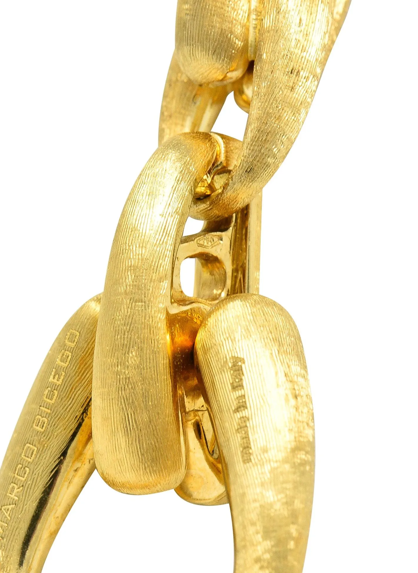 Marco Bicego Brushed 18 Karat Yellow Gold Multi-Strand U Link Lucia Necklace
