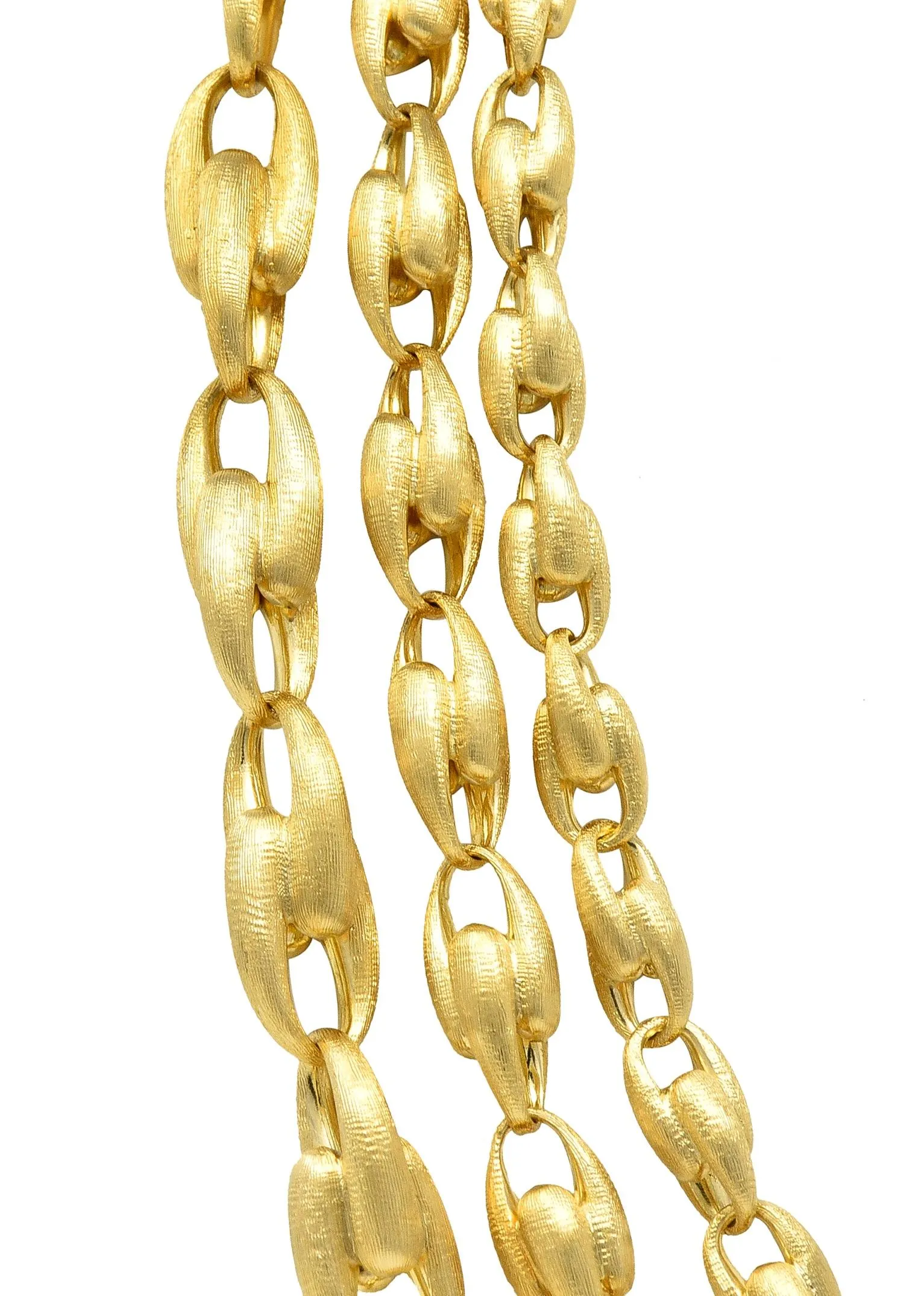 Marco Bicego Brushed 18 Karat Yellow Gold Multi-Strand U Link Lucia Necklace