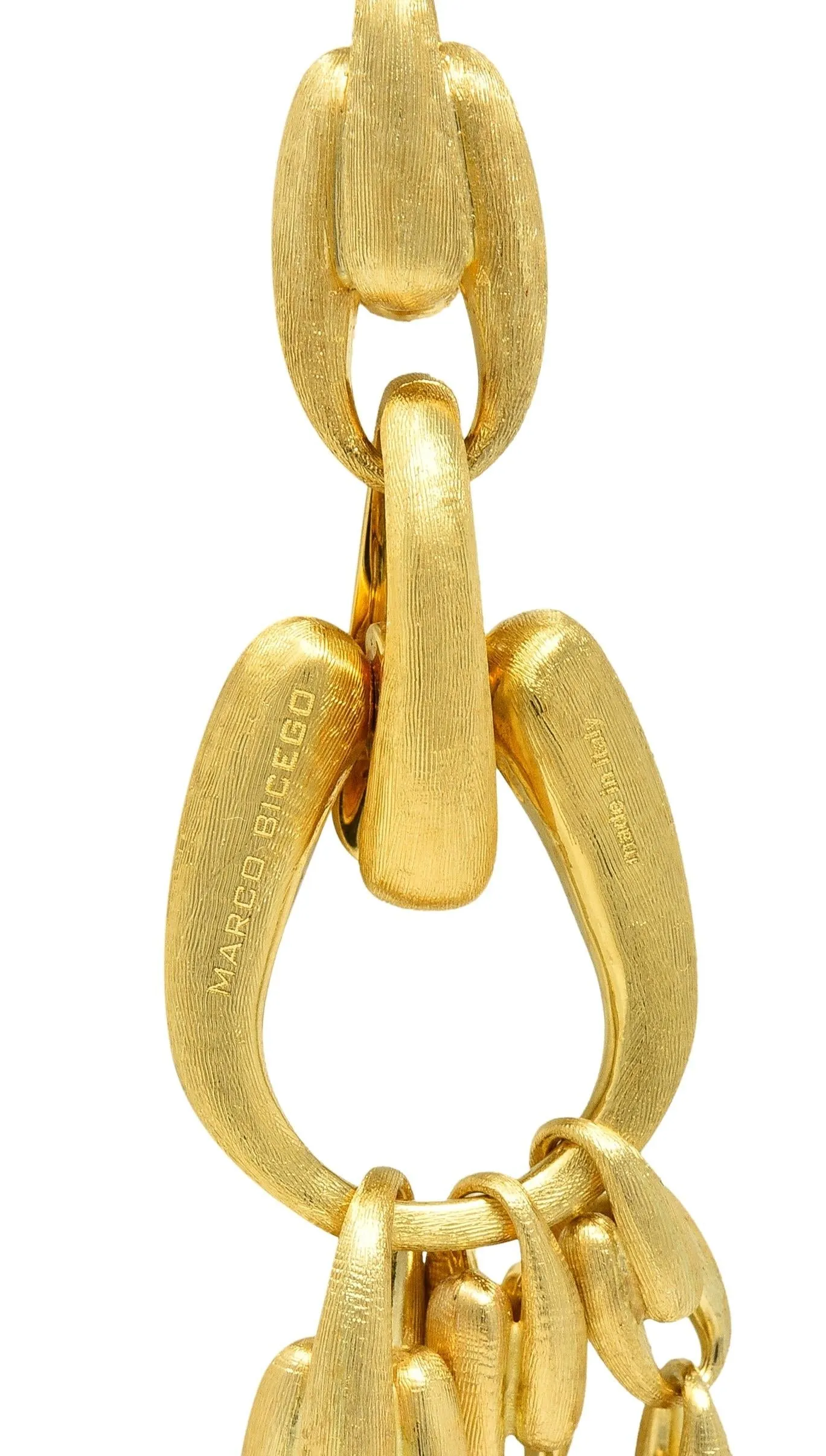 Marco Bicego Brushed 18 Karat Yellow Gold Multi-Strand U Link Lucia Necklace