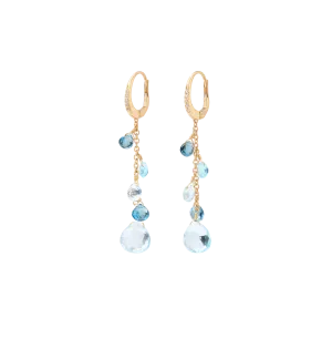 Marco Bicego Paradise Blue Topaz and London Blue Topaz Dangle Earrings