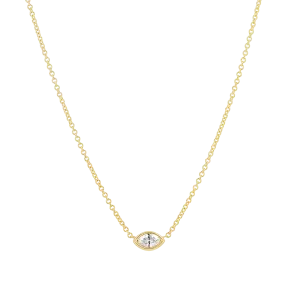 Marquise Diamond Solitaire Necklace