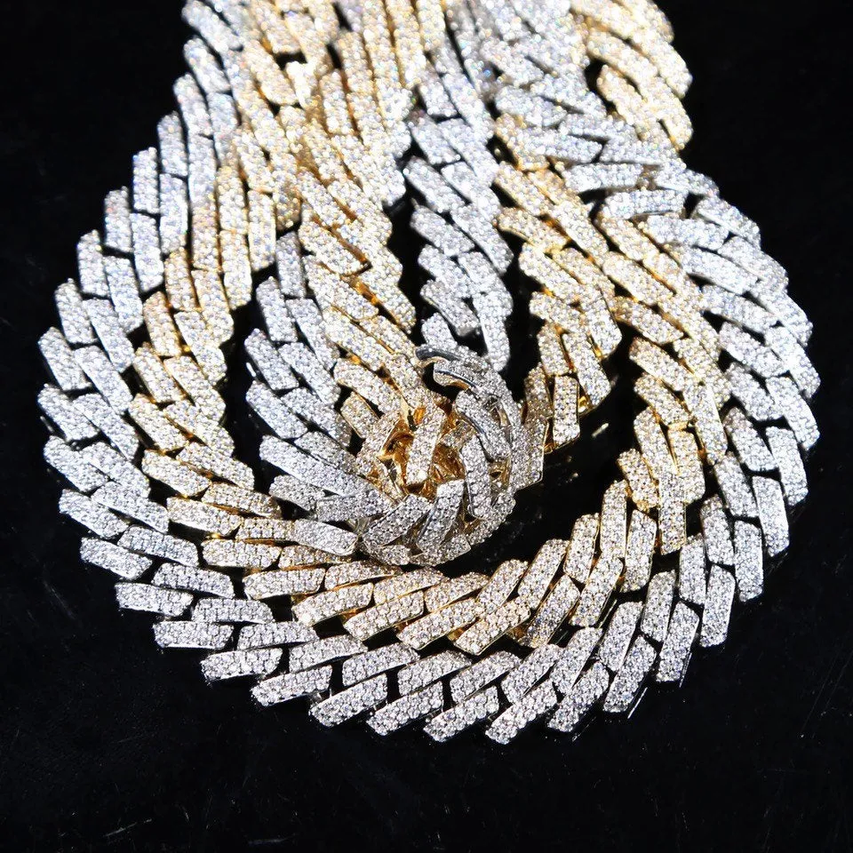 Men women 13 mm Zirconia  Prong cuban link  Choker , butte , men prong cuban , Cuban Choker ,Miami cuban , cuban necklace,
