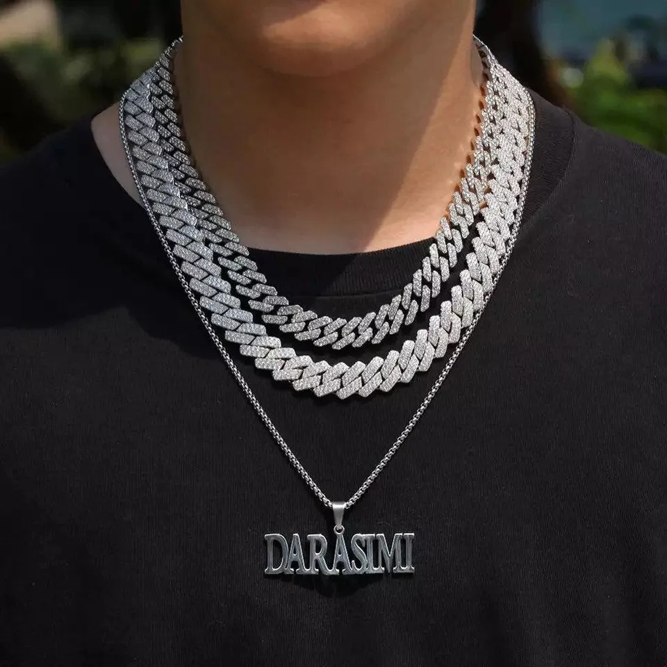 Men women 13 mm Zirconia  Prong cuban link  Choker , butte , men prong cuban , Cuban Choker ,Miami cuban , cuban necklace,