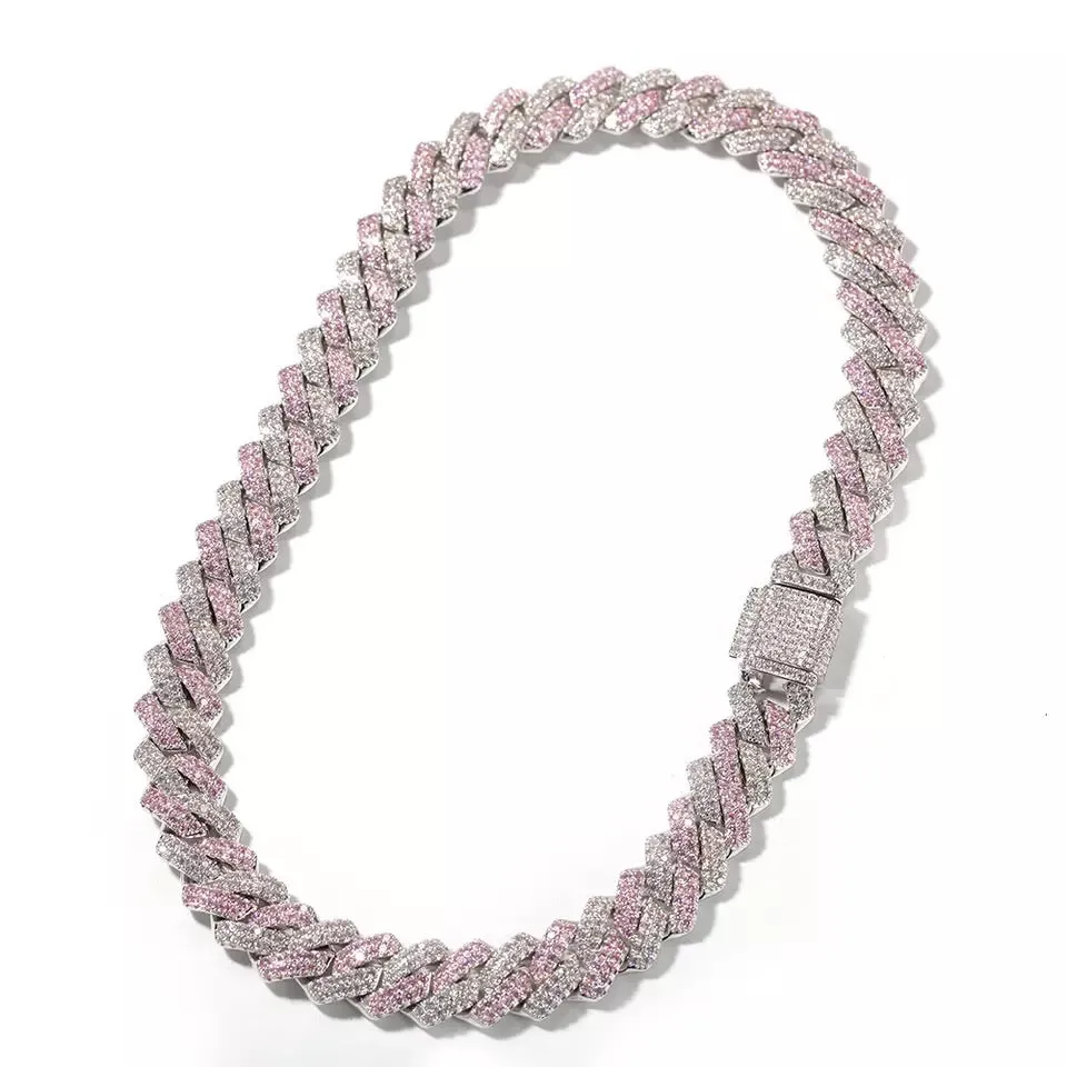 Men women 13 mm Zirconia  Prong cuban link  Choker , butte , men prong cuban , Cuban Choker ,Miami cuban , cuban necklace,