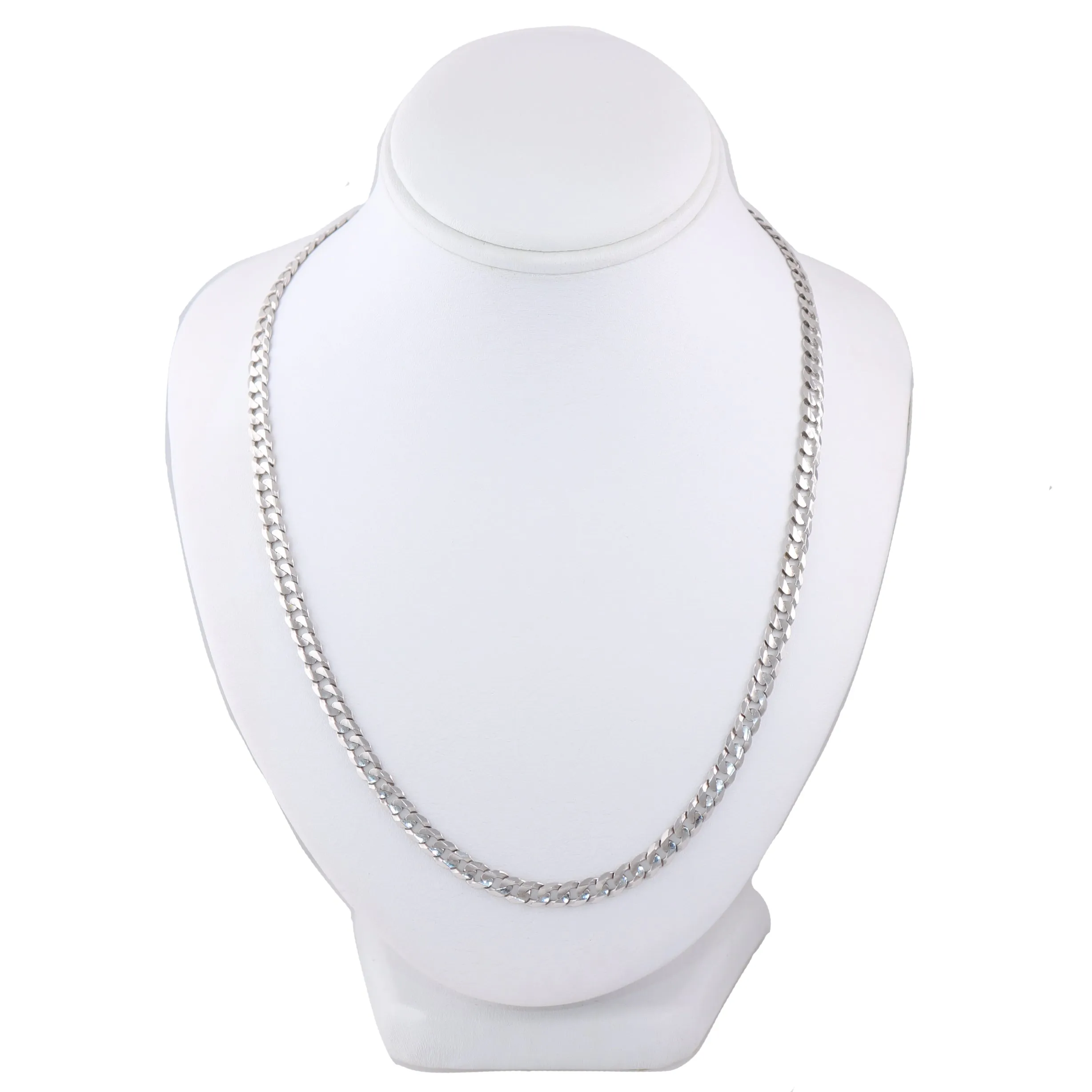 Men's 21.18g 14k White Gold Cuban Curb Link 24" Necklace