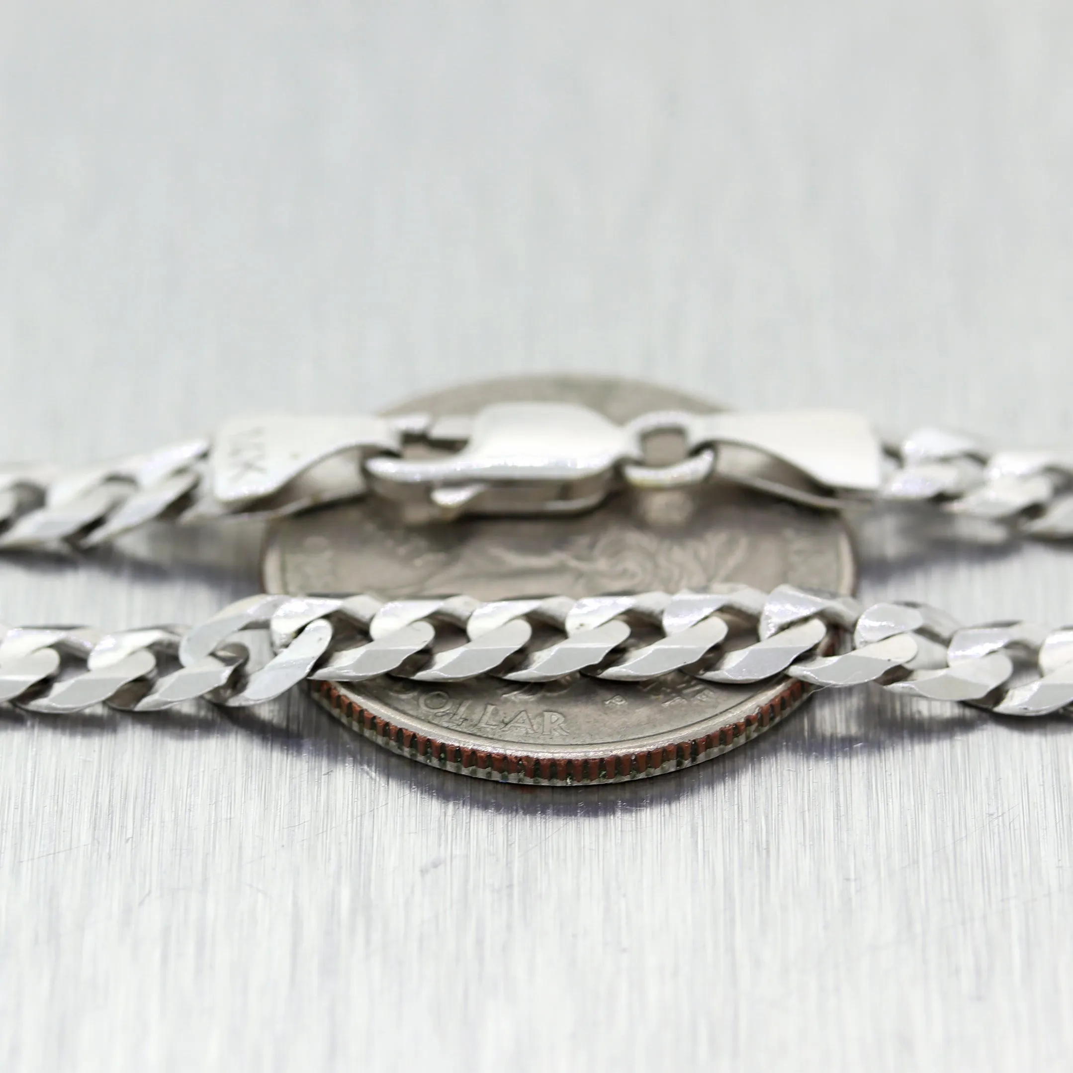 Men's 21.18g 14k White Gold Cuban Curb Link 24" Necklace