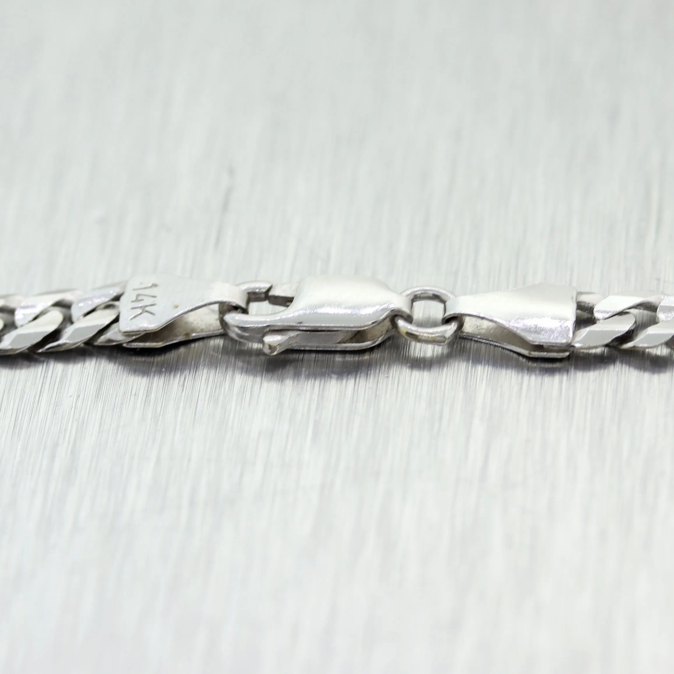 Men's 21.18g 14k White Gold Cuban Curb Link 24" Necklace