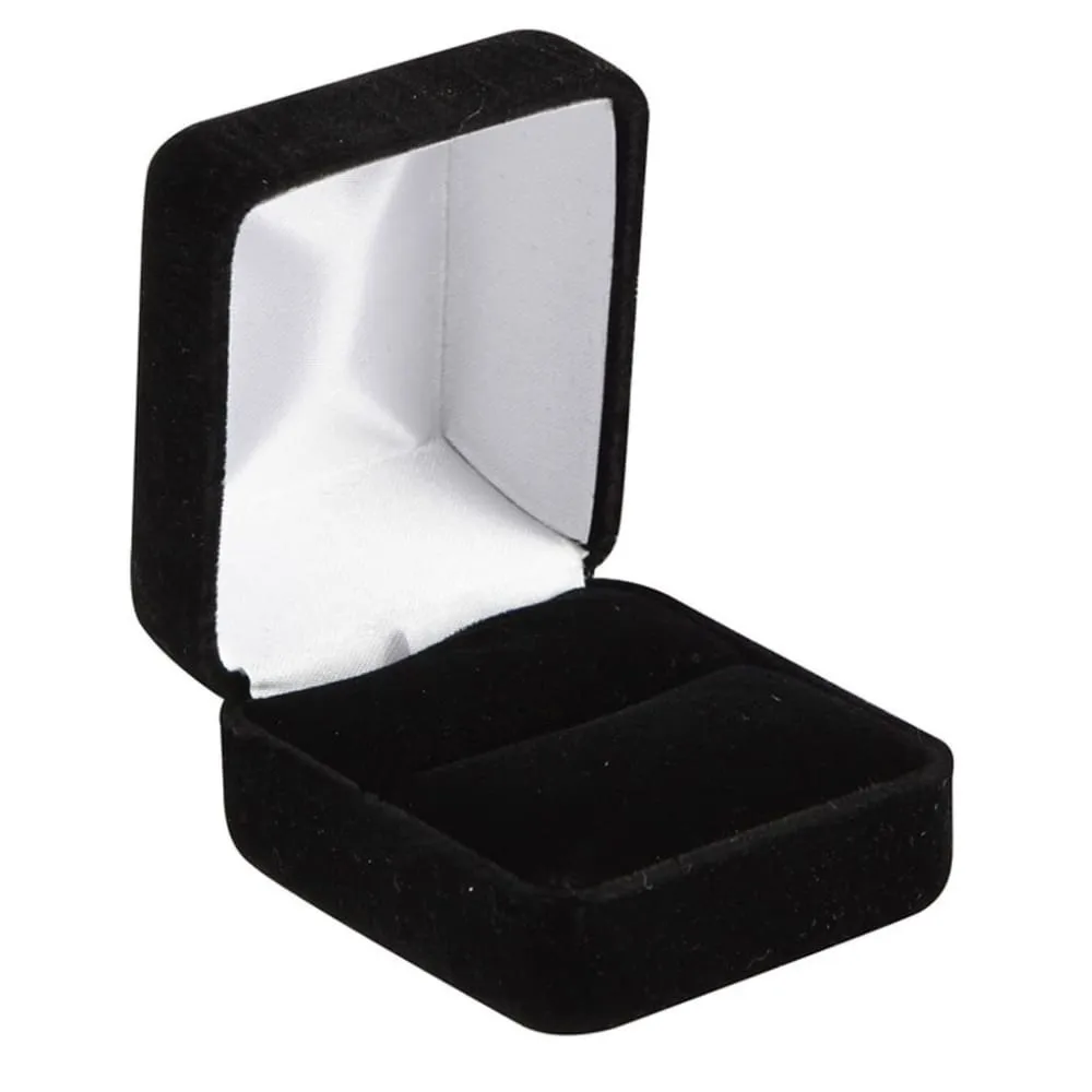 Men's Black Tungsten Carbide Band with Dark Box Elder Wood Sleeve - 8mm