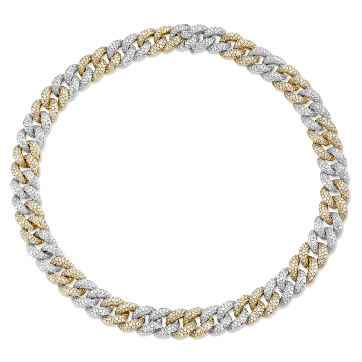 Men's Collection Two-Tone Gold & Pavé Diamond Link Necklace