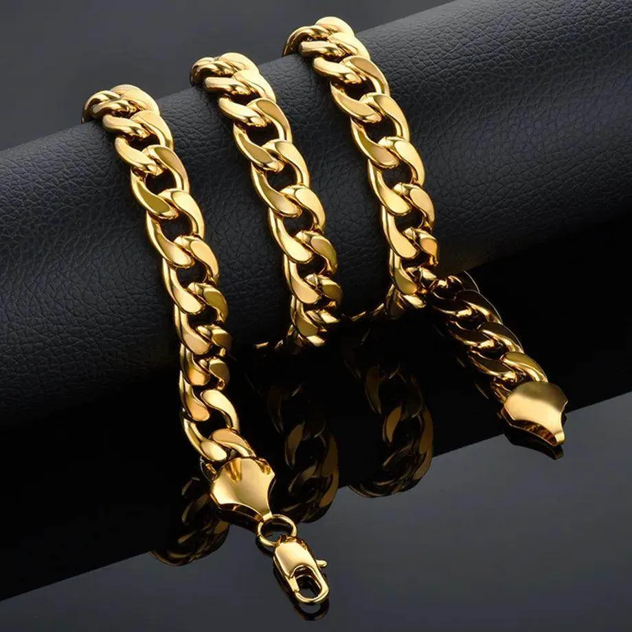 Men's Stainless Steel Gold Color Cuban Link Chain