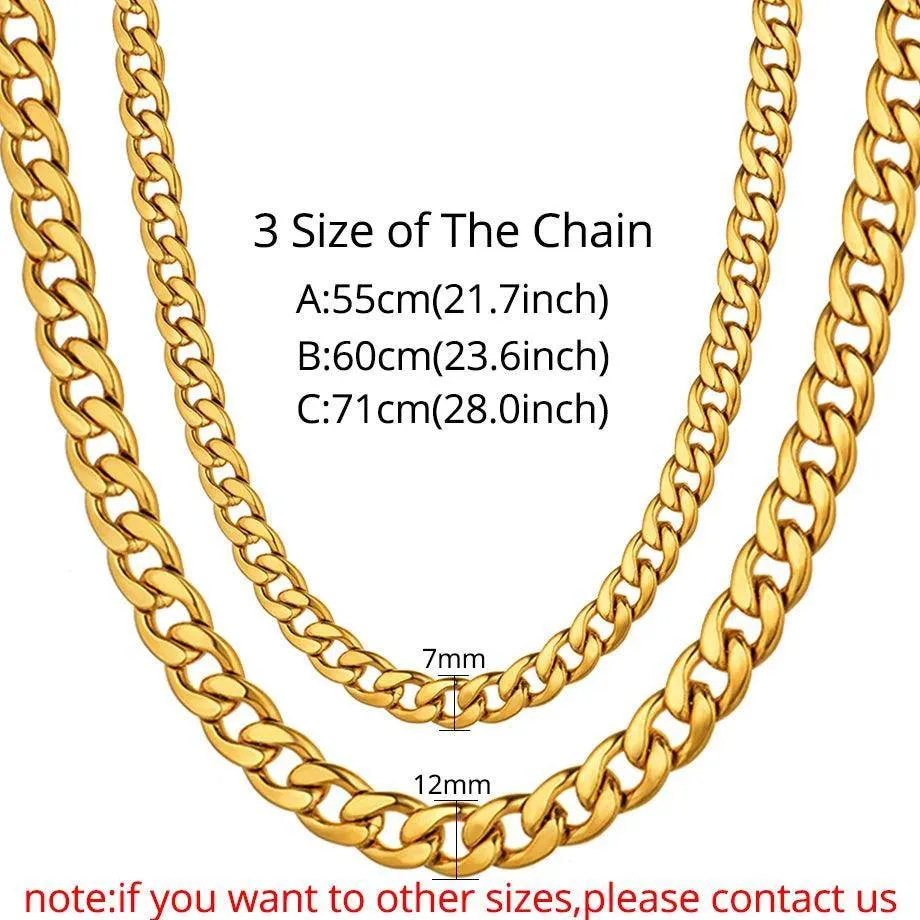 Men's Stainless Steel Gold Color Cuban Link Chain