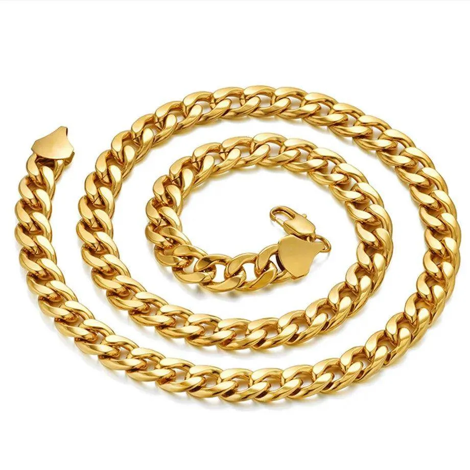 Men's Stainless Steel Gold Color Cuban Link Chain