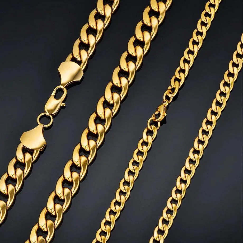Men's Stainless Steel Gold Color Cuban Link Chain