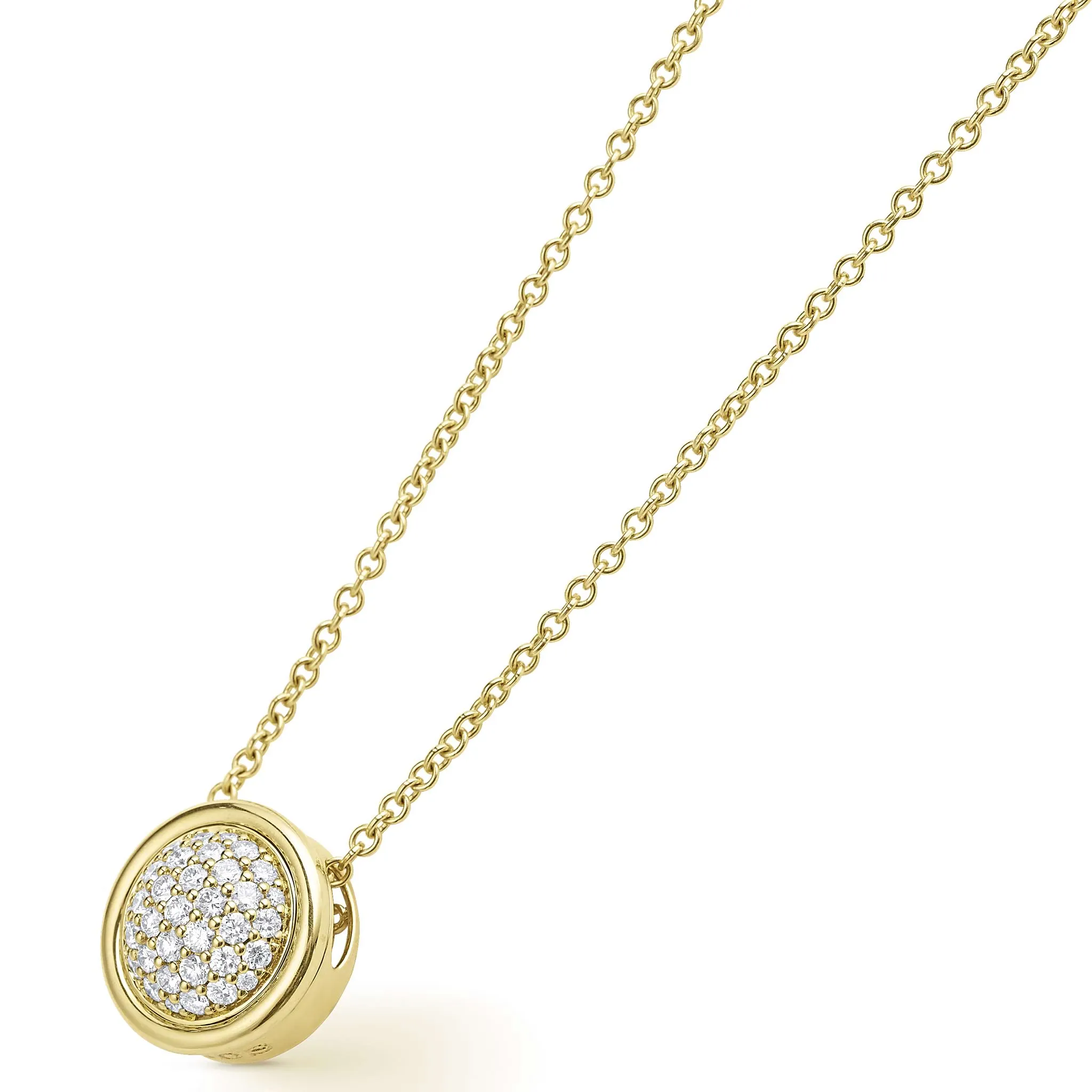 Meridian 18K Gold Diamond Circle Pendant Necklace