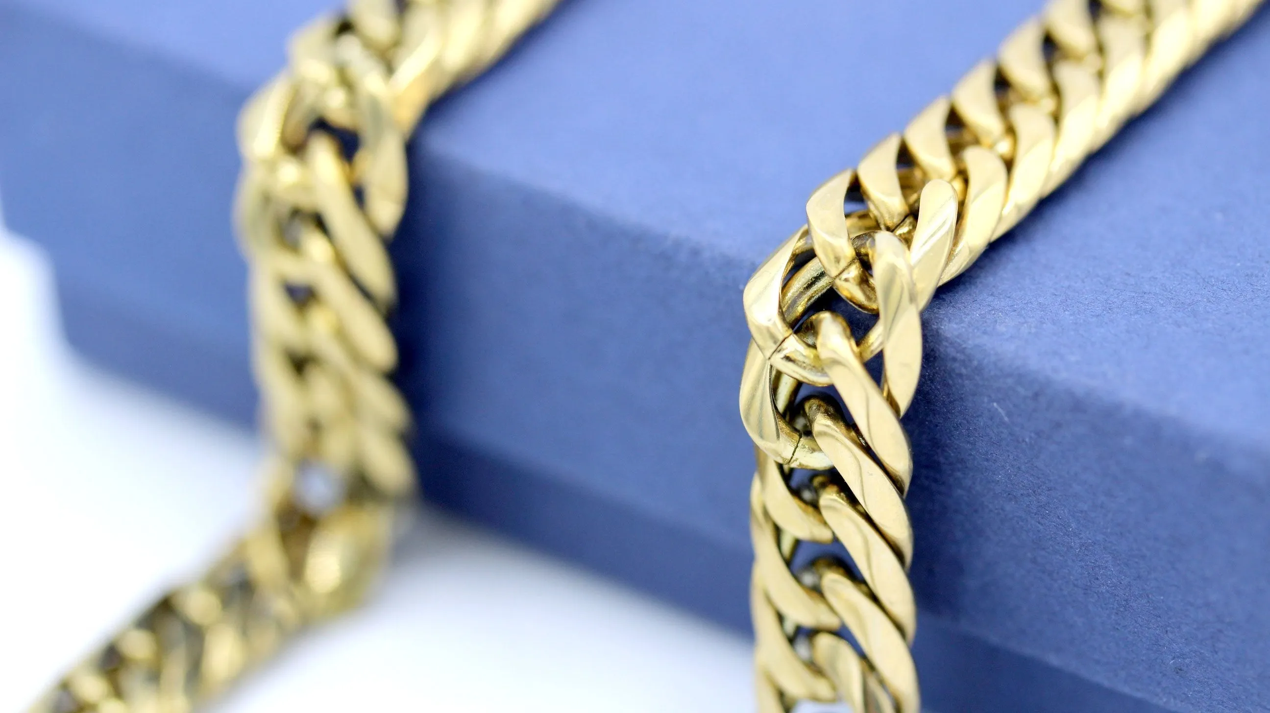 Miami Cuban Link 18k Gold Plated Necklace Double Link Chain