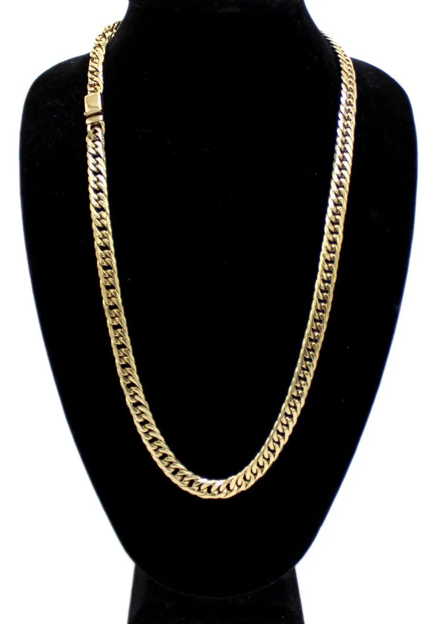 Miami Cuban Link 18k Gold Plated Necklace Double Link Chain