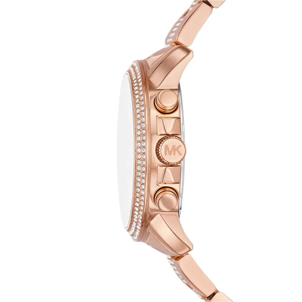 Michael Kors Brynn Ladies Chronograph Rose Gold-Tone Stainless Steel Watch