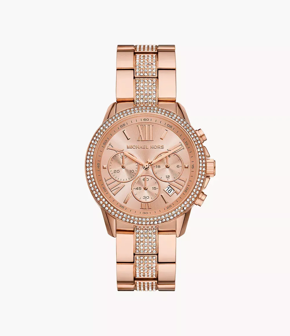 Michael Kors Brynn Ladies Chronograph Rose Gold-Tone Stainless Steel Watch